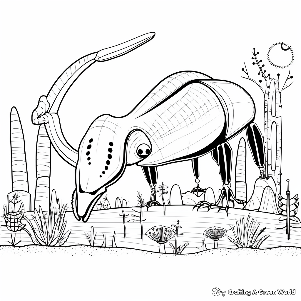 Anteater with Ant Insect Buddy Coloring Pages 1