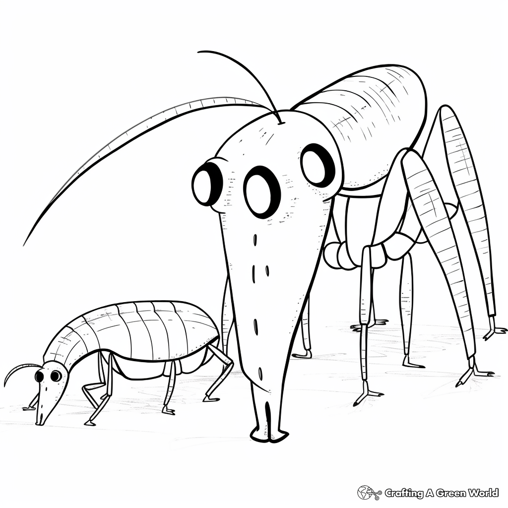 Anteater with Ant Insect Buddy Coloring Pages 2