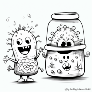 Antibiotic vs Bacteria Coloring Pages 3
