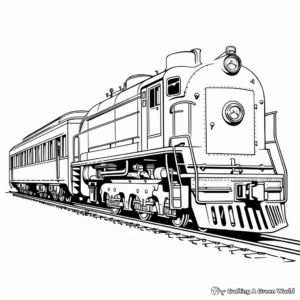Antique American Railroad Train Coloring Pages 3