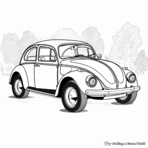 Antique Car Coloring Pages: Model T, Beetle, Mini Cooper 1