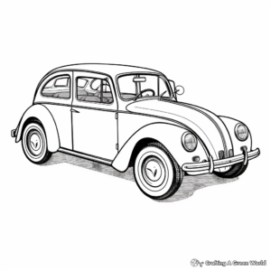 Antique Car Coloring Pages: Model T, Beetle, Mini Cooper 2