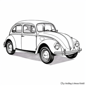 Antique Car Coloring Pages: Model T, Beetle, Mini Cooper 4