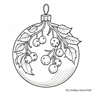 Antique Holly Ornament Coloring Pages for Adults 2