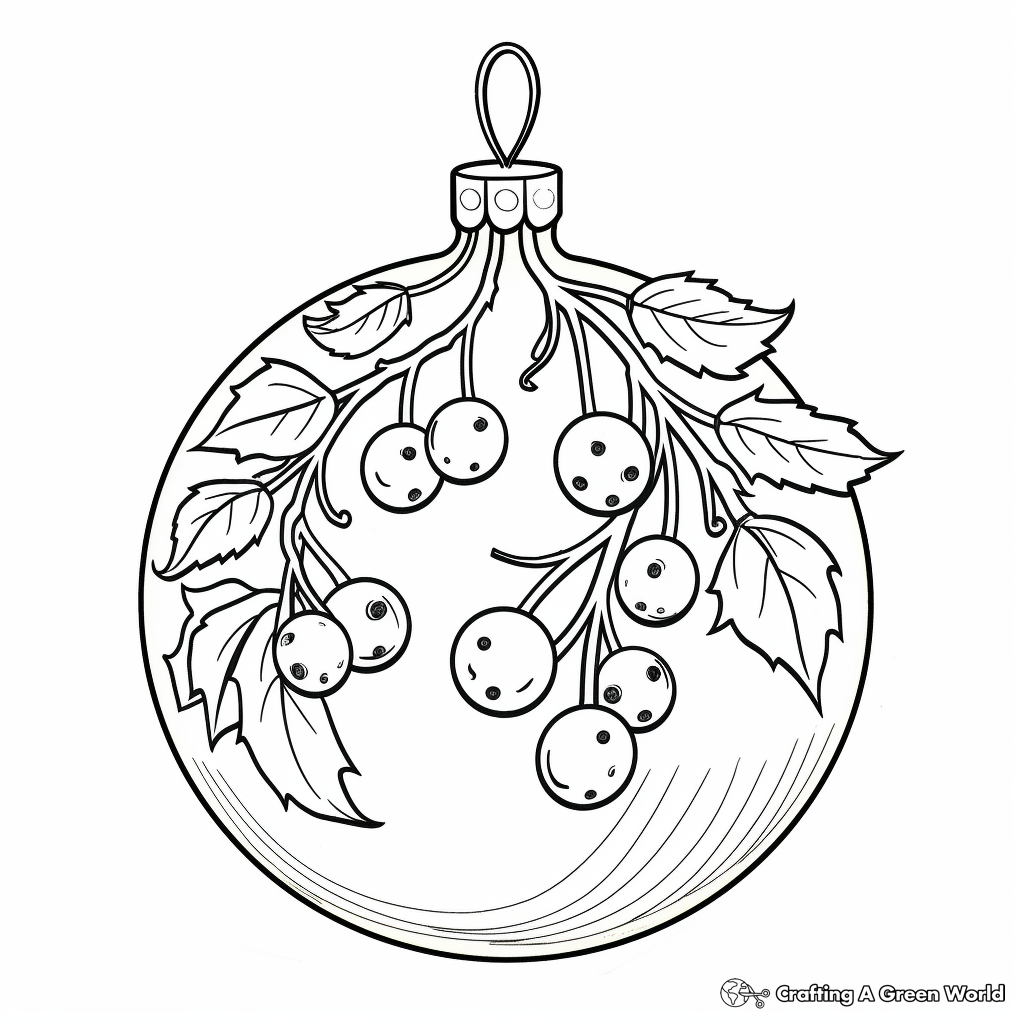 Antique Holly Ornament Coloring Pages for Adults 2