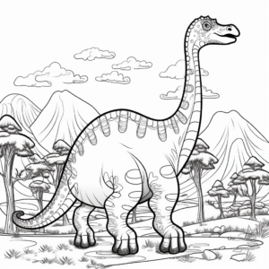 Apatosaurus Dinosaur Scene Coloring Pages 4