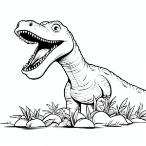Apatosaurus Eating Plants Coloring Pages 1