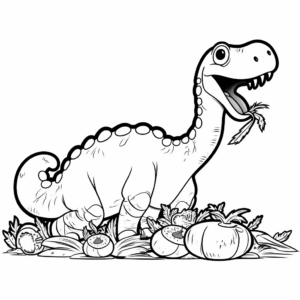 Apatosaurus Eating Plants Coloring Pages 2