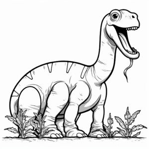 Apatosaurus Eating Plants Coloring Pages 4