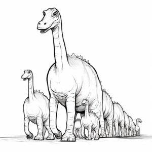 Apatosaurus Herd Coloring Pages 1