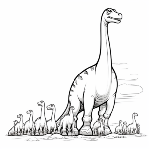 Apatosaurus Herd Coloring Pages 2