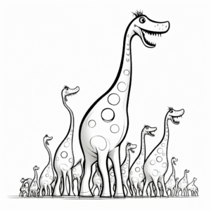 Apatosaurus Herd Coloring Pages 3