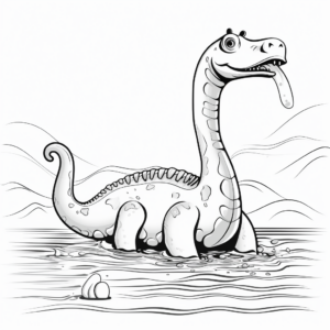 Apatosaurus in Water Coloring Pages 3