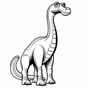 Apatosaurus with Long Neck and Tail Coloring Pages 1
