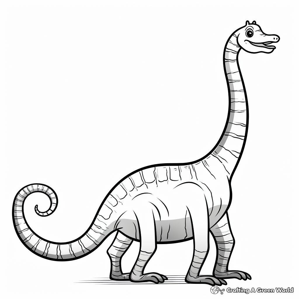 Apatosaurus with Long Neck and Tail Coloring Pages 3