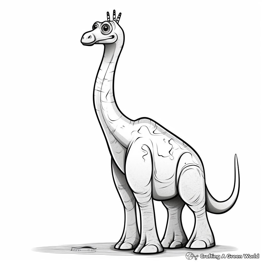 Apatosaurus with Long Neck and Tail Coloring Pages 4