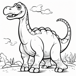 Apatosaurus with Other Dinosaurs Coloring Pages 1