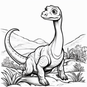 Apatosaurus with Other Dinosaurs Coloring Pages 2