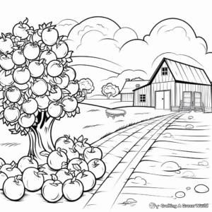 Apple Orchard Scene Coloring Pages 3