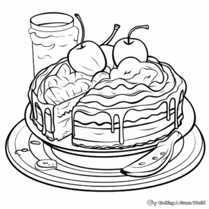 Apple Pie Dessert Coloring Page 1
