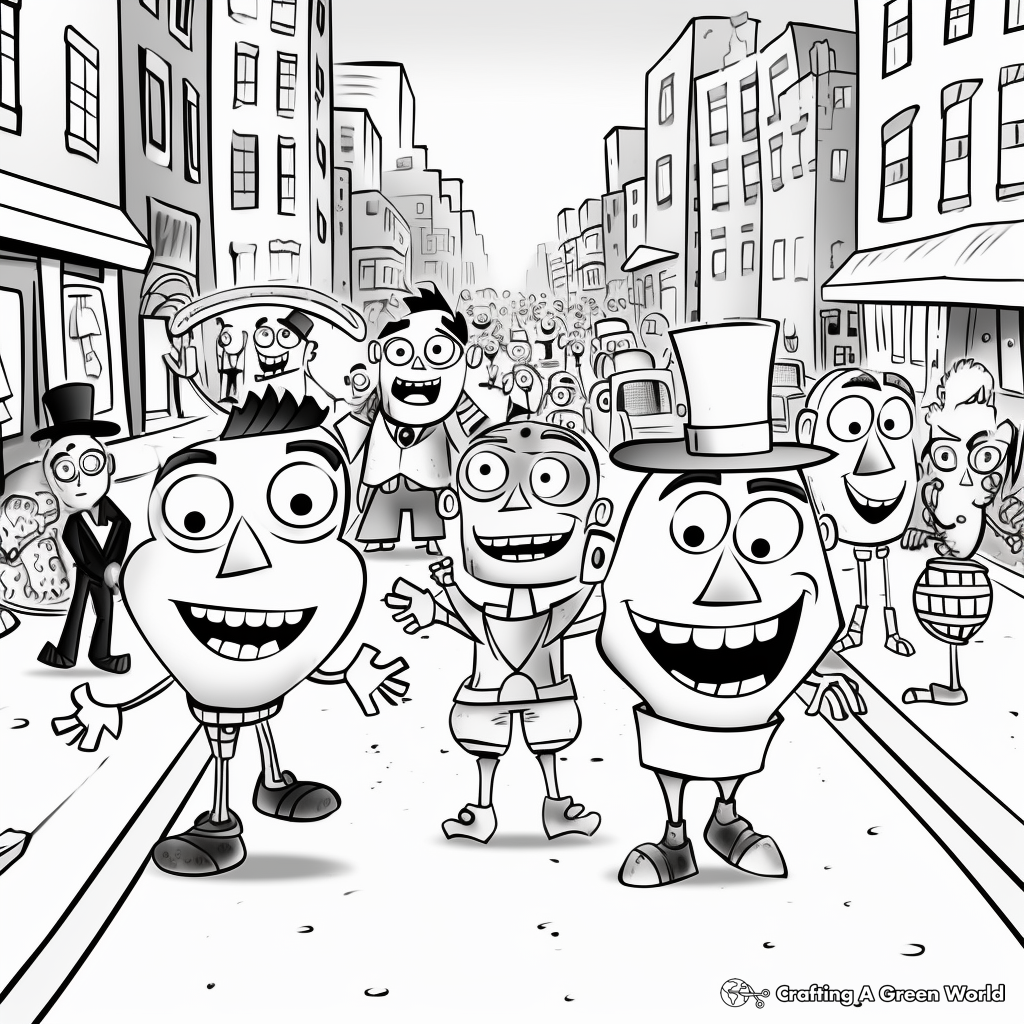 April Fools Day Parade Coloring Pages 1