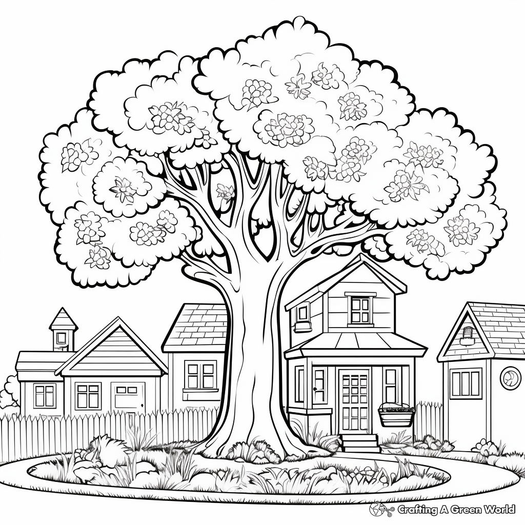Arbor Day Coloring Pages Featuring Famous Trees 1