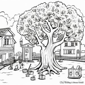 Arbor Day in the Schoolyard Coloring Pages 2
