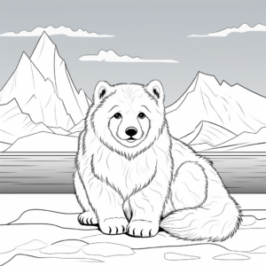 Arctic Fox and Polar Landscape Coloring Pages 4