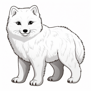 Arctic Fox in Different Seasons Coloring Pages 1
