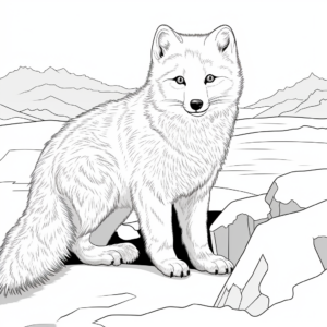 Arctic Fox in Habitat Coloring Pages 4