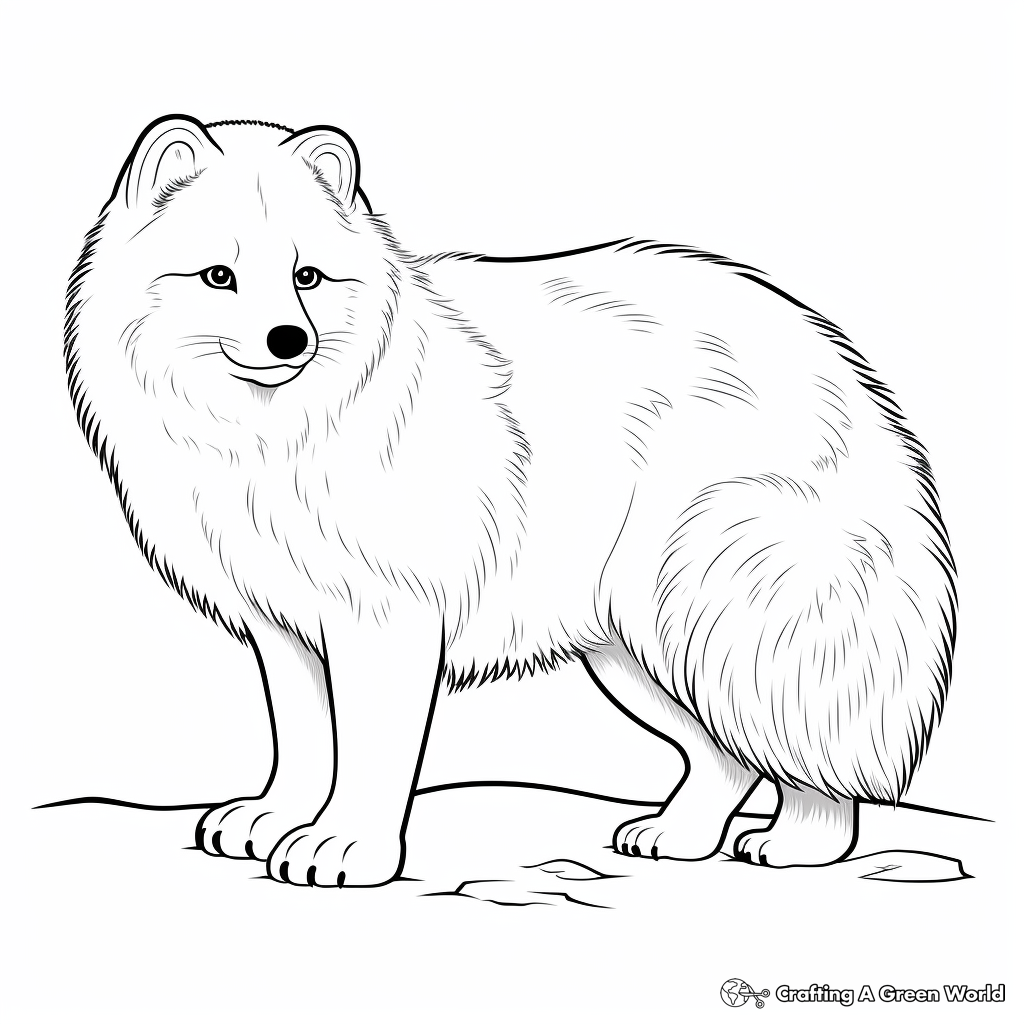 Arctic Fox Winter Adaptation Coloring Pages 1