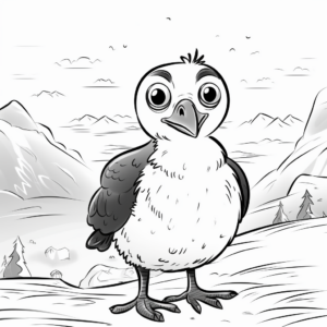 Arctic Puffin Scene Coloring Pages 1