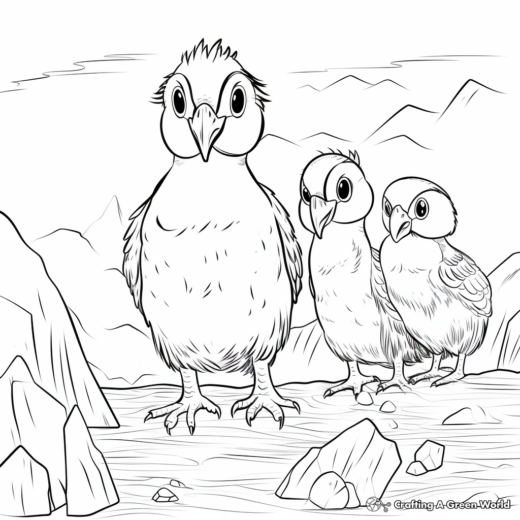 Arctic Puffin Scene Coloring Pages 2