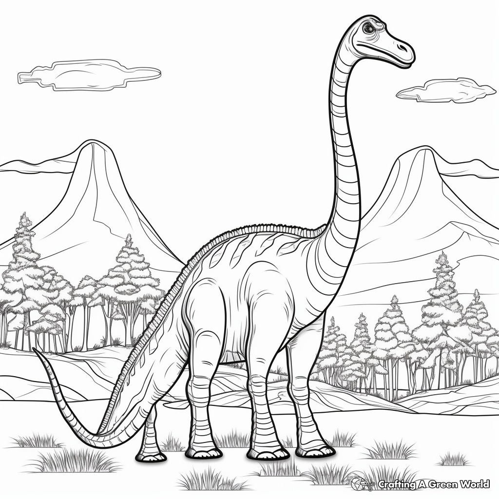 Argentinosaurus in the Wild Coloring Pages 2