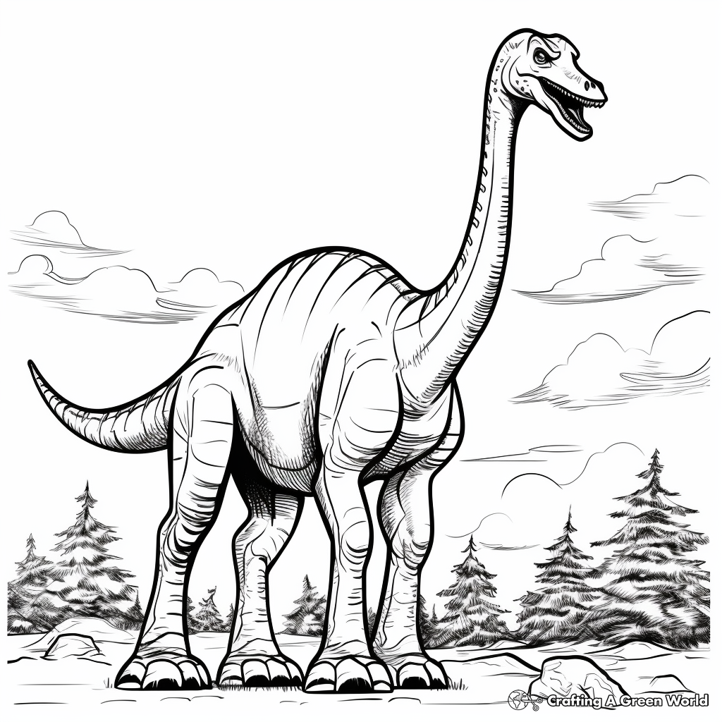 Argentinosaurus in the Wild Coloring Pages 4