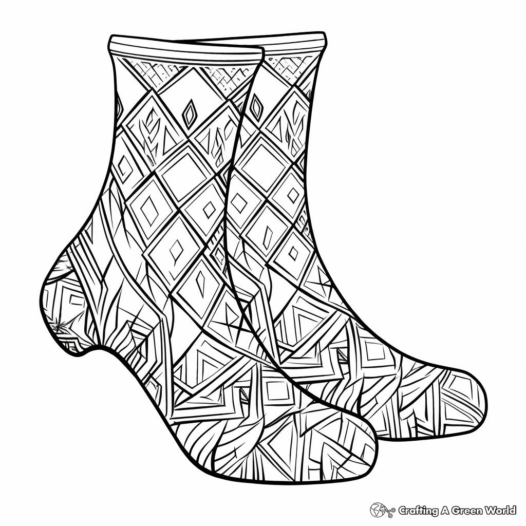 Argyle Socks Coloring Pages for Detail-Oriented Colorers 1
