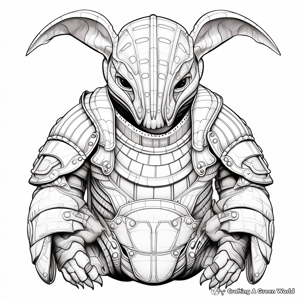 Armadillo Armor Detail Coloring Pages for The Artistically Adept 1