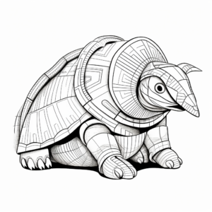 Armadillo in its Natural Habitat Coloring Pages 1