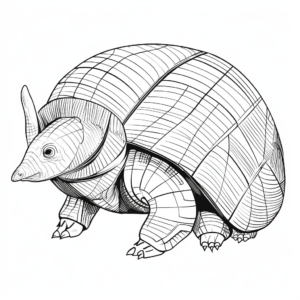 Armadillo in its Natural Habitat Coloring Pages 2