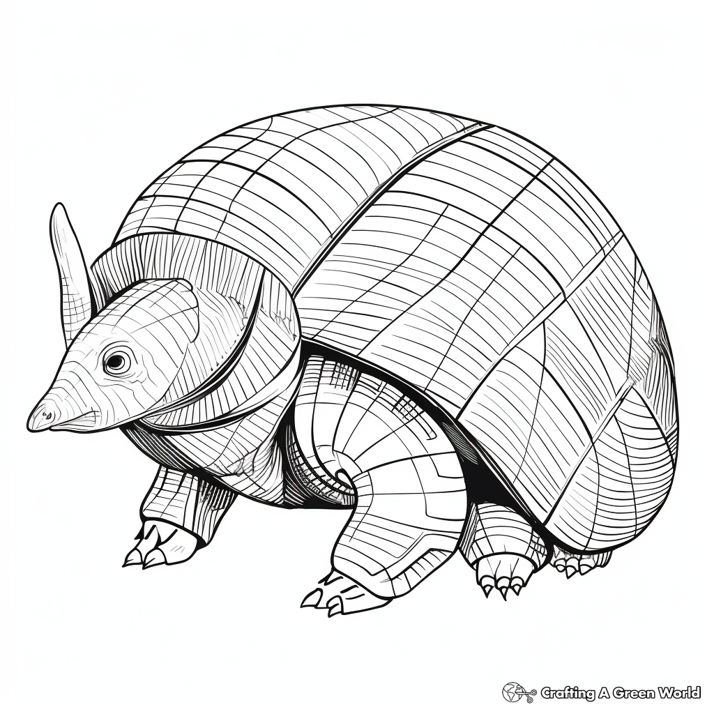 Armadillo in its Natural Habitat Coloring Pages 2