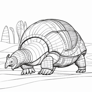 Armadillo in its Natural Habitat Coloring Pages 3