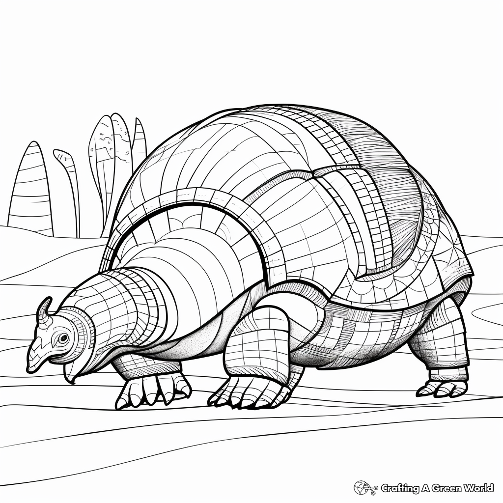 Armadillo in its Natural Habitat Coloring Pages 3