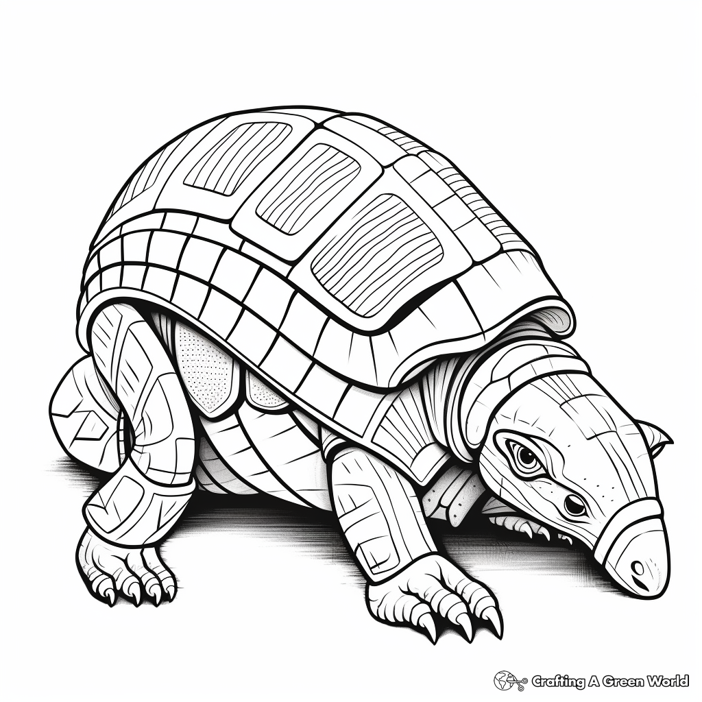 Armadillo in its Natural Habitat Coloring Pages 4