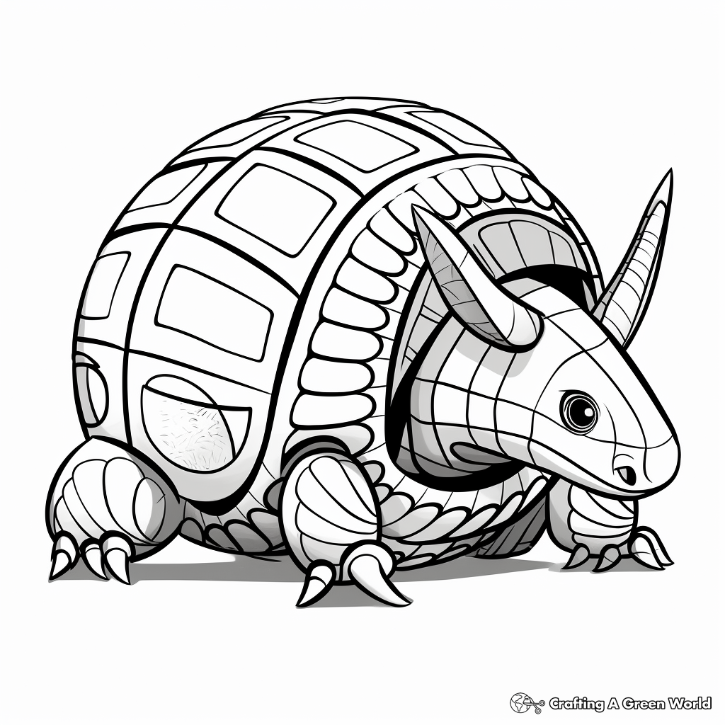 Armadillo Rolled into a Ball Coloring Pages 1