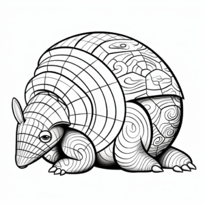 Armadillo Rolled into a Ball Coloring Pages 2