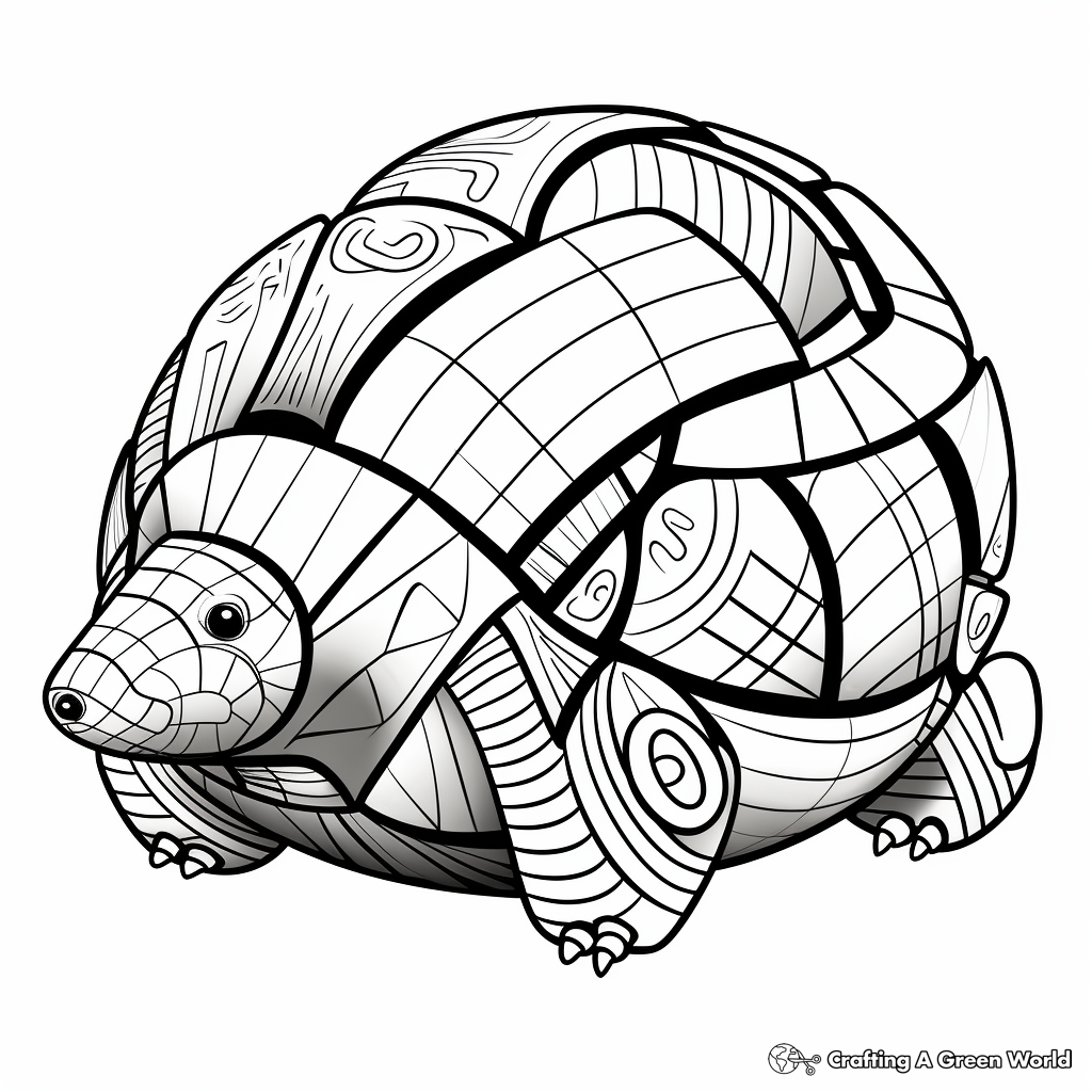 Armadillo Rolled into a Ball Coloring Pages 3