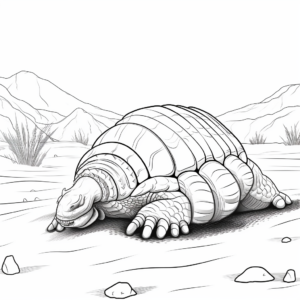 Armadillo with Desert Landscape Coloring Pages 4