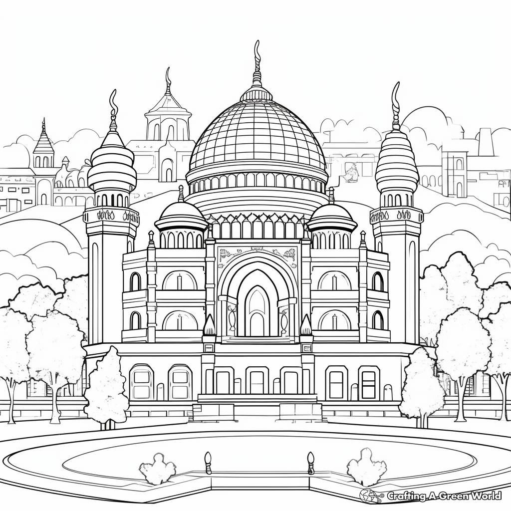 Around the World: Landmark Coloring Pages 4