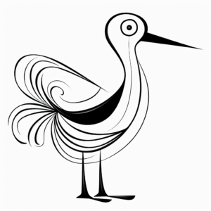 Art-Inspired Abstract Stork Coloring Pages 3