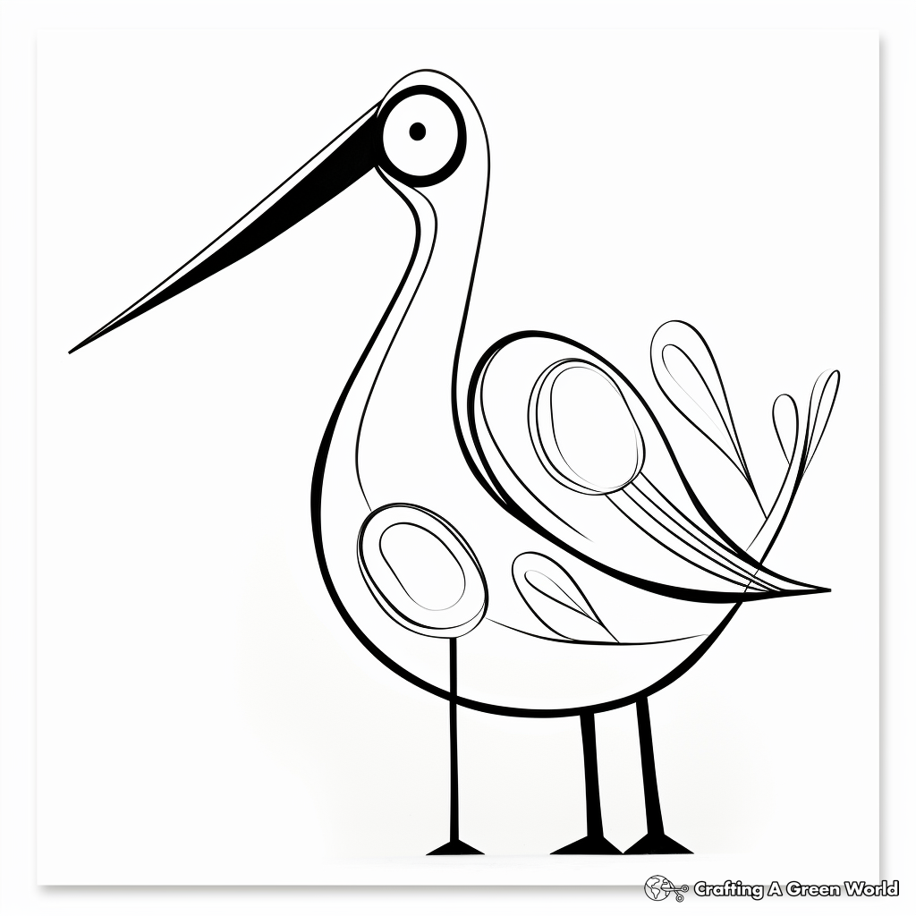 Art-Inspired Abstract Stork Coloring Pages 4